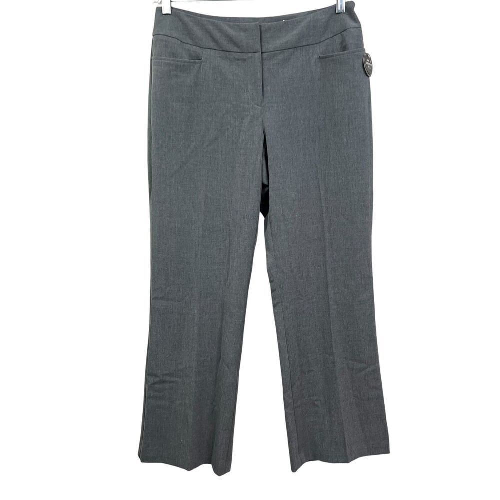 Apostrophe Petite Women Trouser Pants Rosa Stretch Pockets Heather Gray Sz 10P*